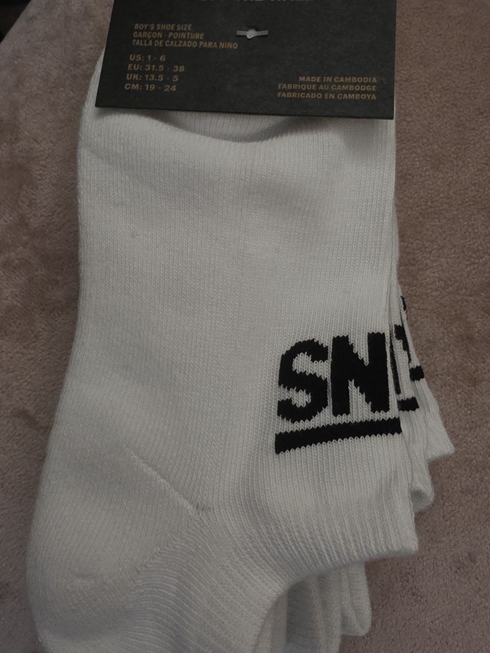 Vans White Ankle Socks with Black Logo Band